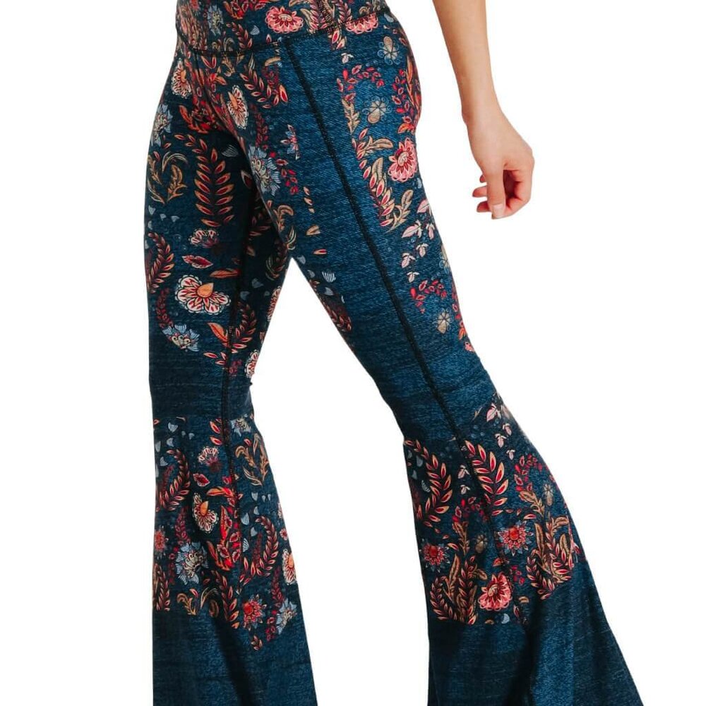 Yoga Democracy Festival Denim Printed Bell Bottoms Size S